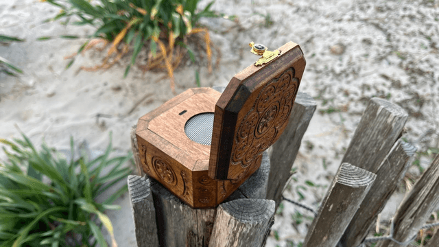Bluetooth Speaker in Romanian Hand Carved Box